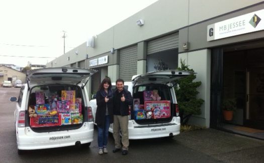 MB JESSEE Painting Helps Out Toys for Tots!
